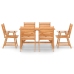 Juego de comedor para jardín 7 piezas madera maciza de acacia