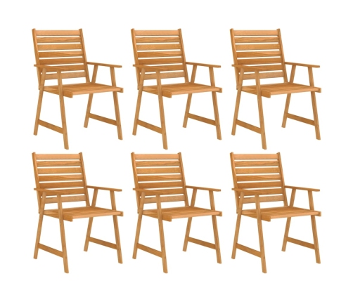 Juego de comedor para jardín 7 piezas madera maciza de acacia