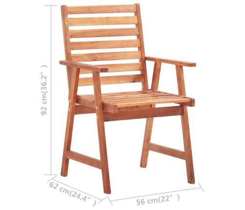 Juego de comedor para jardín 7 piezas madera maciza de acacia