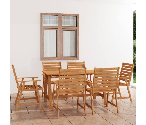 Juego de comedor para jardín 7 piezas madera maciza de acacia