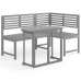 Muebles de bistró para jardín 2 pzas madera maciza acacia gris