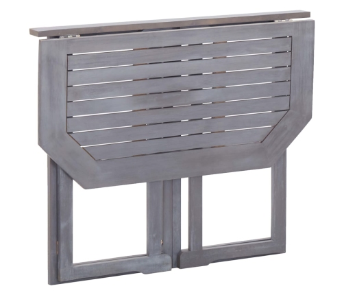 Muebles de bistró para jardín 2 pzas madera maciza acacia gris