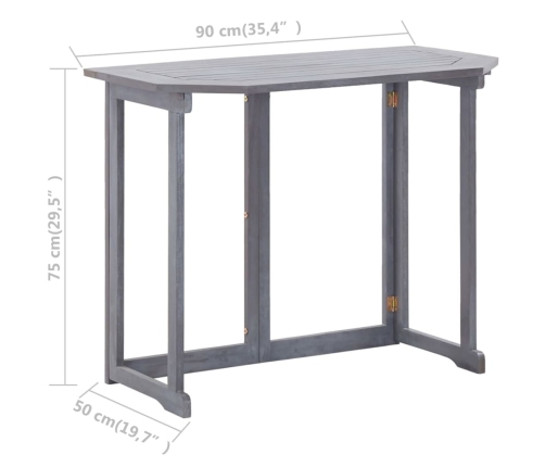 Muebles de bistró para jardín 2 pzas madera maciza acacia gris