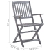 Muebles de bistró de jardín 4 piezas madera maciza acacia gris