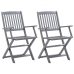 Muebles de bistró de jardín 4 piezas madera maciza acacia gris