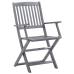 Muebles de bistró de jardín 4 piezas madera maciza acacia gris