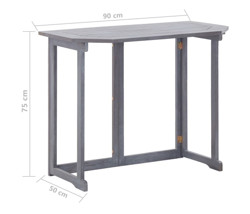 Muebles de bistró de jardín 4 piezas madera maciza acacia gris