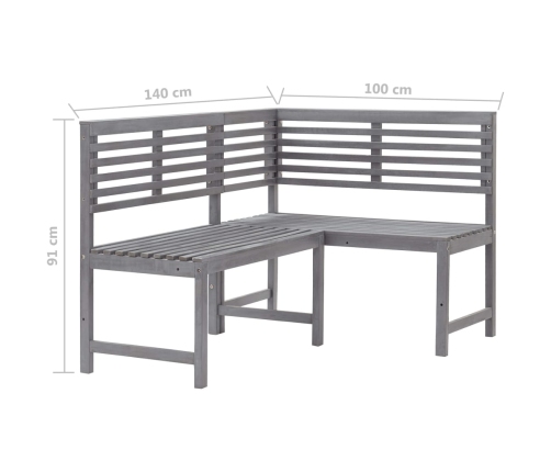 Muebles de bistró de jardín 4 piezas madera maciza acacia gris