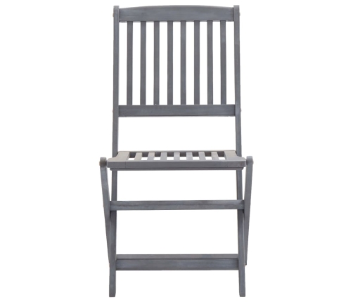 Juego de comedor de jardín 5 pzas madera maciza de acacia gris