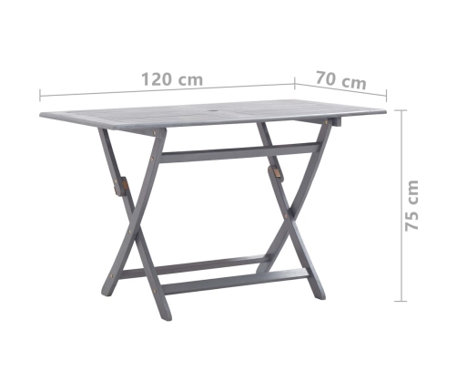 Juego de comedor de jardín 5 pzas madera maciza de acacia gris