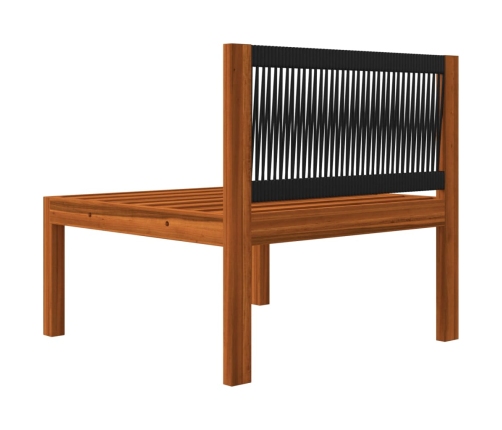 Muebles de jardín 5 pzas cojines crema madera maciza de acacia