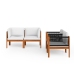 Muebles de jardín 5 pzas cojines crema madera maciza de acacia