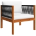Muebles de jardín 5 pzas cojines crema madera maciza de acacia