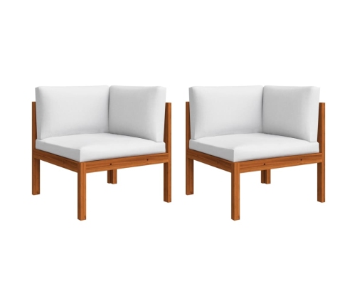 Muebles de jardín 5 pzas cojines crema madera maciza de acacia