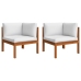 Muebles de jardín 5 pzas cojines crema madera maciza de acacia