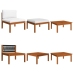 Muebles de jardín 8 pzas cojines crema madera maciza de acacia