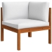 Muebles de jardín 8 pzas cojines crema madera maciza de acacia