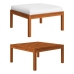 Muebles de jardín 11 pzas cojines crema madera maciza acacia