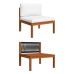 Muebles de jardín 11 pzas cojines crema madera maciza acacia
