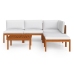 Muebles de jardín 6 pzas cojines crema madera maciza de acacia