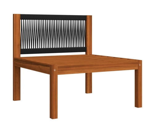 Muebles de jardín 6 pzas cojines crema madera maciza de acacia