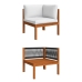 Muebles de jardín 5 pzas cojines crema madera maciza de acacia