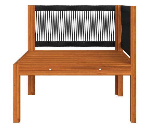 Muebles de jardín 5 pzas cojines crema madera maciza de acacia
