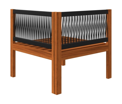 Muebles de jardín 5 pzas cojines crema madera maciza de acacia