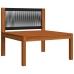 Muebles de jardín 5 pzas cojines crema madera maciza de acacia