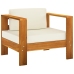 Muebles de jardín 7 pzas cojines blanco crema madera de acacia