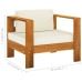Muebles de jardín 7 pzas cojines blanco crema madera de acacia
