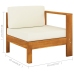 Muebles de jardín 7 pzas cojines blanco crema madera de acacia