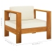 Muebles de jardín 9 pzas cojines blanco crema madera de acacia