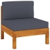 Muebles de jardín 7 pzas con cojines gris oscuro madera acacia