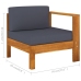 Muebles de jardín 7 pzas con cojines gris oscuro madera acacia