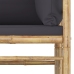 Set de muebles de jardín 6 piezas bambú con cojines gris oscuro
