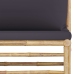 Set de muebles de jardín 6 piezas bambú con cojines gris oscuro