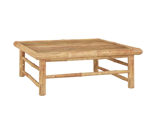 Set de muebles de jardín 6 piezas bambú con cojines gris oscuro