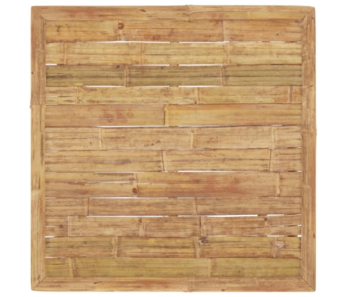 Set de muebles de jardín 6 piezas bambú con cojines gris oscuro