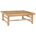 Set de muebles de jardín 4 piezas bambú y cojines blanco crema