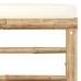 Set de muebles de jardín 6 piezas bambú y cojines blanco crema