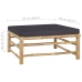 Set de muebles de jardín 8 piezas bambú con cojines gris oscuro