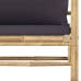 Set de muebles de jardín 12 pzas bambú con cojines gris oscuro