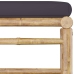 Set de muebles de jardín 9 piezas bambú con cojines gris oscuro