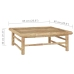 Set de muebles de jardín 6 piezas bambú y cojines blanco crema