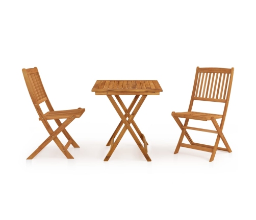 Comedor de jardín plegable 3 piezas madera maciza de acacia