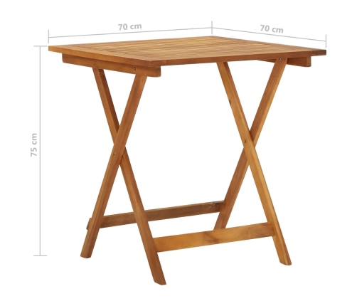 Comedor de jardín plegable 3 piezas madera maciza de acacia