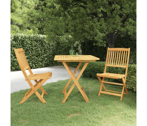 Comedor de jardín plegable 3 piezas madera maciza de acacia