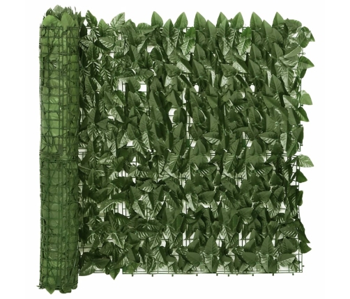 Toldo para balcón con hojas verde oscuro 300x75 cm