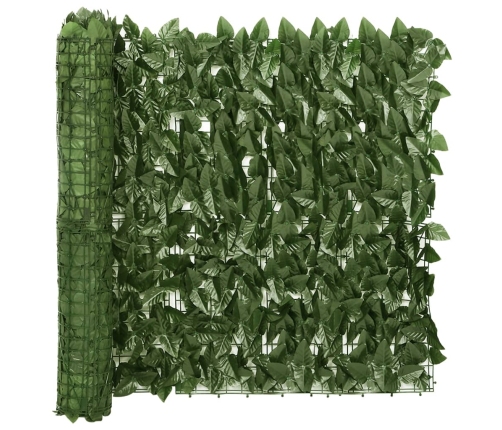 Toldo para balcón con hojas verde oscuro 600x75 cm